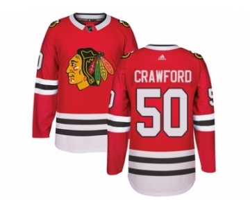 Men's Adidas Chicago Blackhawks #50 Corey Crawford Authentic Red Home NHL Jersey