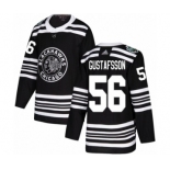 Men's Adidas Chicago Blackhawks #56 Erik Gustafsson Authentic Black 2019 Winter Classic NHL Jersey