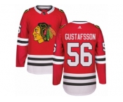 Men's Adidas Chicago Blackhawks #56 Erik Gustafsson Authentic Red Home NHL Jersey