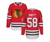 Men's Adidas Chicago Blackhawks #58 Graham Knott Authentic Red Home NHL Jersey