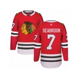 Men's Adidas Chicago Blackhawks #7 Brent Seabrook Authentic Red Home NHL Jersey