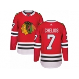 Men's Adidas Chicago Blackhawks #7 Chris Chelios Authentic Red Home NHL Jersey