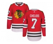 Men's Adidas Chicago Blackhawks #7 Chris Chelios Authentic Red Home NHL Jersey