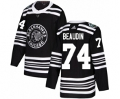 Men's Adidas Chicago Blackhawks #74 Nicolas Beaudin Authentic Black 2019 Winter Classic NHL Jersey