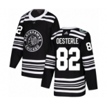 Men's Adidas Chicago Blackhawks #82 Jordan Oesterle Authentic Black 2019 Winter Classic NHL Jersey