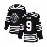 Men's Adidas Chicago Blackhawks #9 Bobby Hull Authentic Black 2019 Winter Classic NHL Jersey