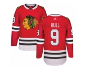 Men's Adidas Chicago Blackhawks #9 Bobby Hull Authentic Red Home NHL Jersey