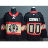 Men's Blackhawks #00 Clark Griswold Black Throwback Authentic Stitched Hockey Jersey