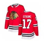 Men's Blackhawks #17 Dylan Strome Red Home Stitched Hockey Jersey