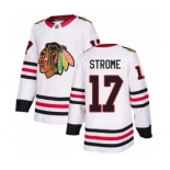 Men's Blackhawks #17 Dylan Strome White Road Stitched Hockey Jersey