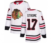 Men's Blackhawks #17 Dylan Strome White Road Stitched Hockey Jersey