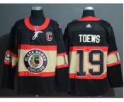 Men's Blackhawks #19 Jonathan Toews Black Throwback Authentic Stitched Hockey Jersey