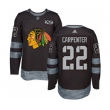 Men's Blackhawks #22 Ryan Carpenter Black 1917-2017 100th Anniversary Stitched Hockey Jersey