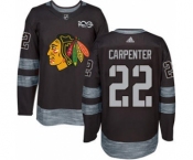 Men's Blackhawks #22 Ryan Carpenter Black 1917-2017 100th Anniversary Stitched Hockey Jersey