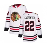 Men's Blackhawks #22 Ryan Carpenter White Road Authentic Stitched Hockey Jersey