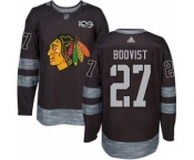 Men's Blackhawks #27 Adam Boqvist Black 1917-2017 100th Anniversary Stitched Hockey Jersey