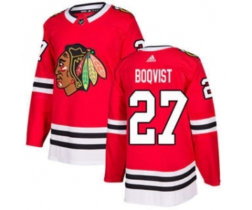 Men's Blackhawks #27 Adam Boqvist Red Home Authentic Stitched Hockey Jersey