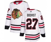 Men's Blackhawks #27 Adam Boqvist White Road Authentic Stitched Hockey Jersey