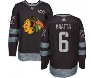 Men's Blackhawks #6 Olli Maatta Black 1917-2017 100th Anniversary Stitched Hockey Jersey