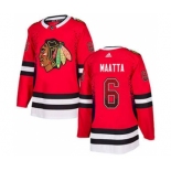 Men's Blackhawks #6 Olli Maatta Red Home Authentic Drift Fashion Stitched Hockey Jersey