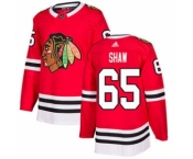 Men's Blackhawks #65 Andrew Shaw Red Home Authentic Stitched Hockey Jersey