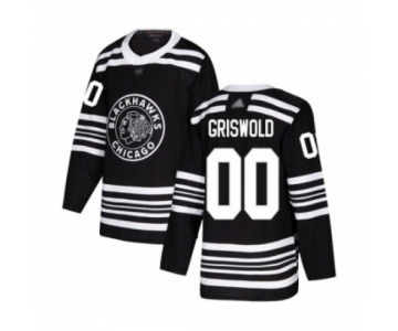 Men's Chicago Blackhawks #00 Clark Griswold Authentic Black Alternate Hockey Jersey