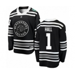 Men's Chicago Blackhawks #1 Glenn Hall Black 2019 Winter Classic Fanatics Branded Breakaway NHL Jersey