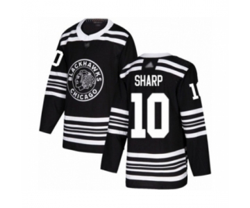 Men's Chicago Blackhawks #10 Patrick Sharp Authentic Black Alternate Hockey Jersey