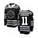 Men's Chicago Blackhawks #11 Jordan Schroeder Black 2019 Winter Classic Fanatics Branded Breakaway NHL Jersey