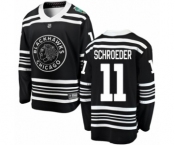 Men's Chicago Blackhawks #11 Jordan Schroeder Black 2019 Winter Classic Fanatics Branded Breakaway NHL Jersey