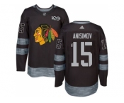 Men's Chicago Blackhawks #15 Artem Anisimov Black 1917-2017 100th Anniversary Stitched NHL Jersey