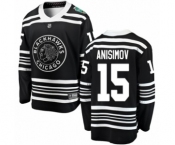 Men's Chicago Blackhawks #15 Artem Anisimov Black 2019 Winter Classic Fanatics Branded Breakaway NHL Jersey