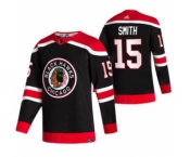 Men's Chicago Blackhawks #15 Zack Smith Black 2020-21 Reverse Retro Alternate Hockey Jersey