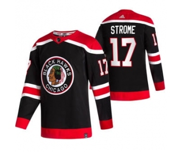 Men's Chicago Blackhawks #17 Dylan Strome Black 2020-21 Reverse Retro Alternate Hockey Jersey