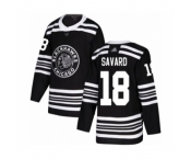 Men's Chicago Blackhawks #18 Denis Savard Authentic Black Alternate Hockey Jersey