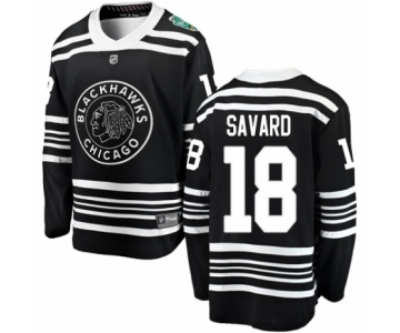 Men's Chicago Blackhawks #18 Denis Savard Black 2019 Winter Classic Fanatics Branded Breakaway NHL Jersey