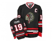 Men's Chicago Blackhawks #19 Jonathan Toews Reebok Premier Black Skull Ice Hockey Jersey