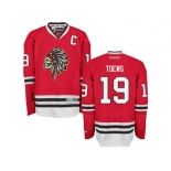 Men's Chicago Blackhawks #19 Jonathan Toews Reebok Premier Red Skull Ice Hockey Jersey