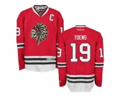 Men's Chicago Blackhawks #19 Jonathan Toews Reebok Premier Red Skull Ice Hockey Jersey