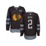 Men's Chicago Blackhawks #2 Duncan Keith Black 1917-2017 100th Anniversary Stitched NHL Jerse