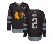 Men's Chicago Blackhawks #2 Duncan Keith Black 1917-2017 100th Anniversary Stitched NHL Jerse