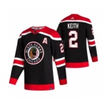 Men's Chicago Blackhawks #2 Duncan Keith Black 2020-21 Reverse Retro Alternate Hockey Jersey