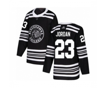 Men's Chicago Blackhawks #23 Michael Jordan Authentic Black Alternate Hockey Jersey