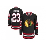 Men's Chicago Blackhawks #23 Michael Jordan Black 2014 Stadium Series Jersey