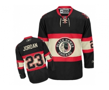 Men's Chicago Blackhawks #23 Michael Jordan Black New Third Jersey