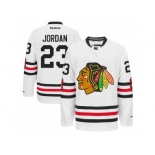 Men's Chicago Blackhawks #23 Michael Jordan White 2015 Winter Classic Jersey