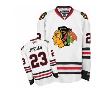 Men's Chicago Blackhawks #23 Michael Jordan White Away Jersey