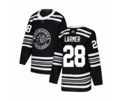 Men's Chicago Blackhawks #28 Steve Larmer Authentic Black Alternate Hockey Jersey