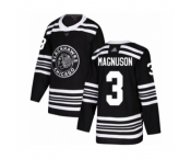 Men's Chicago Blackhawks #3 Keith Magnuson Authentic Black Alternate Hockey Jersey