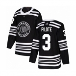 Men's Chicago Blackhawks #3 Pierre Pilote Authentic Black Alternate Hockey Jersey